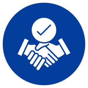 „Megbízhatóságot jelző kézfogás ikon pipával”